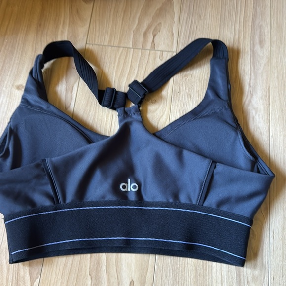 ALO Yoga Black Racerback Sports Bra - Picture 2 of 3
